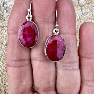 Sundance $168 NEW RUBY Sterling Silver JULY BIRTHSTONE Gemstone Earrings
